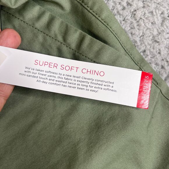 Talbots Weekend Chinos Pants Womens 16  Green High Rise Cotton Blend Super Soft - Picture 6 of 14